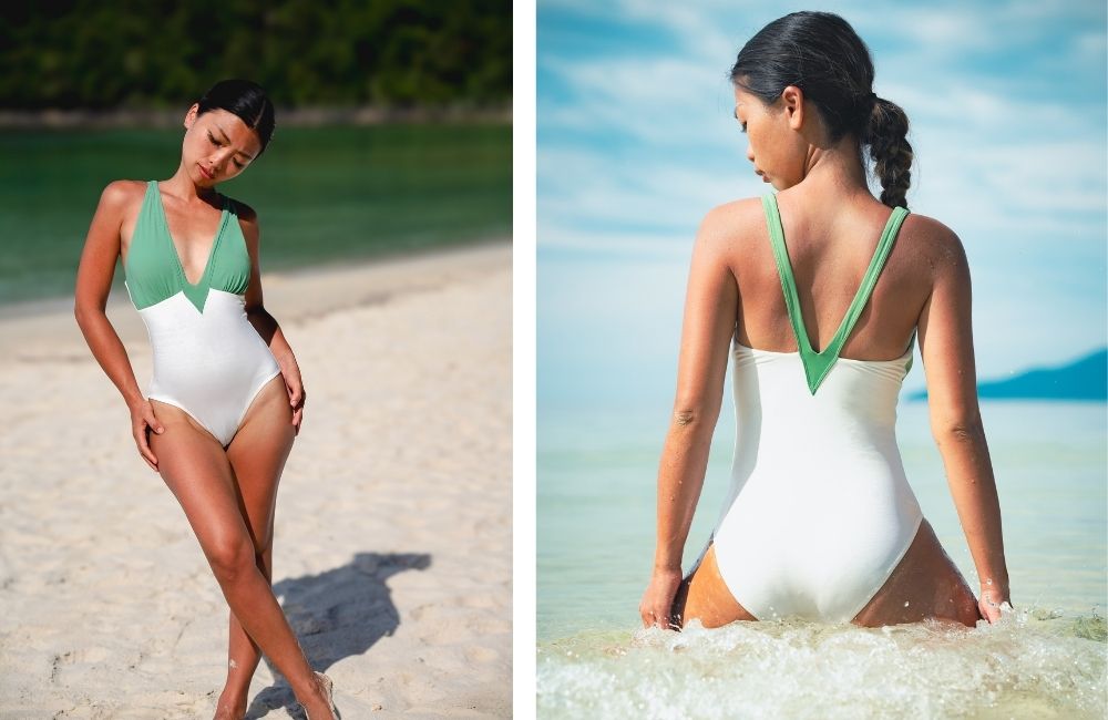 one piece body suit surfing swimsuit